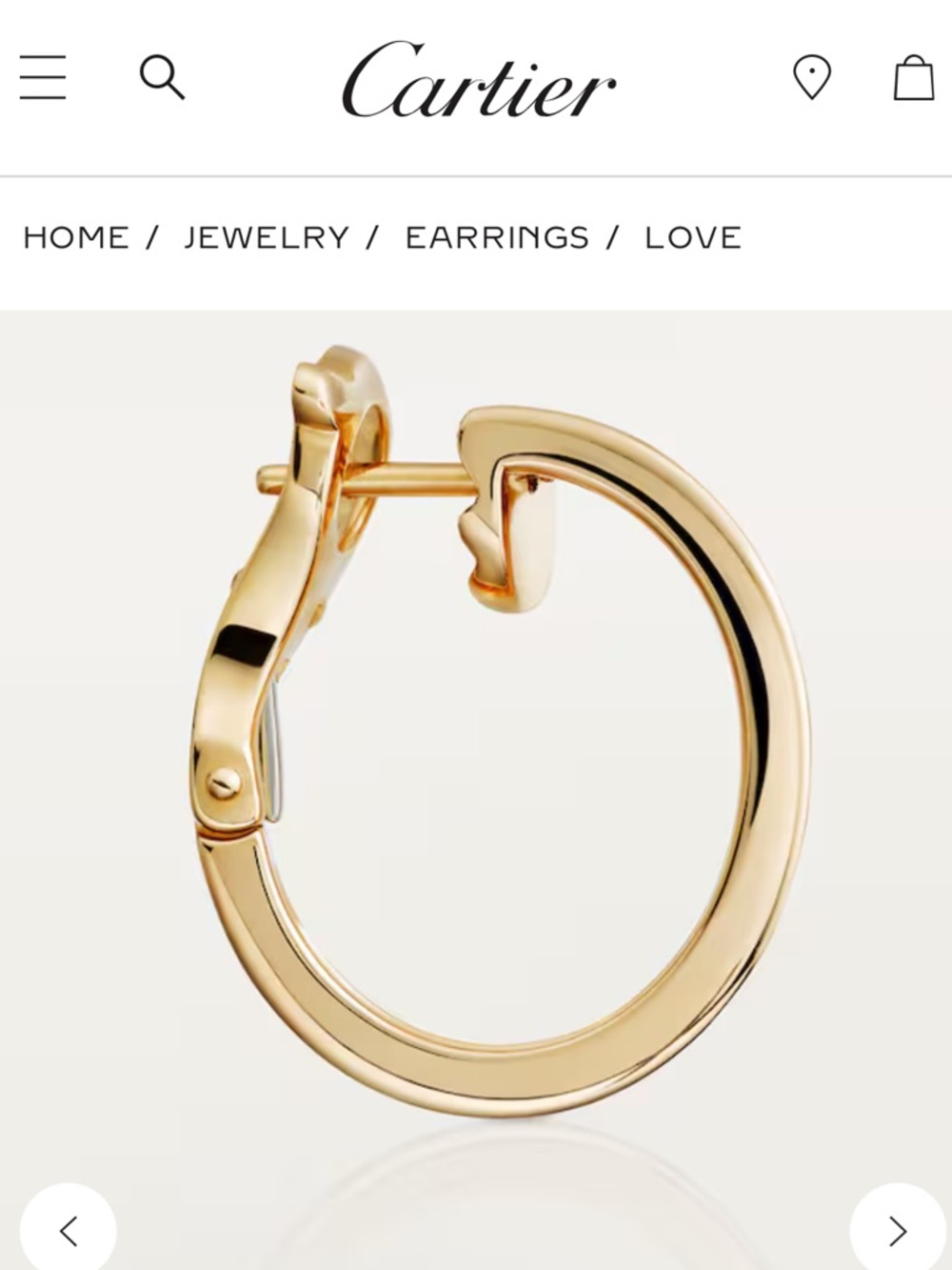 Cartier Gold Love Hoop Earrings - Picture 4 of 11
